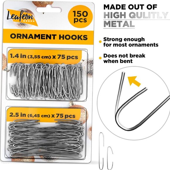 150 Pack Christmas Ornament Hooks Great Xmas Ornament Hangers for Christmas Tree - Picture 2 of 4